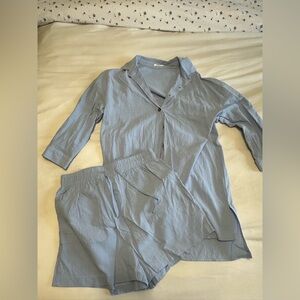 Blue beach coverup matching set